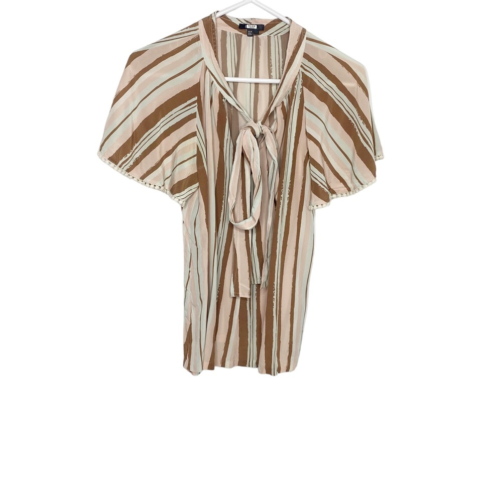 RTR designer silk blouse striped size 6 b